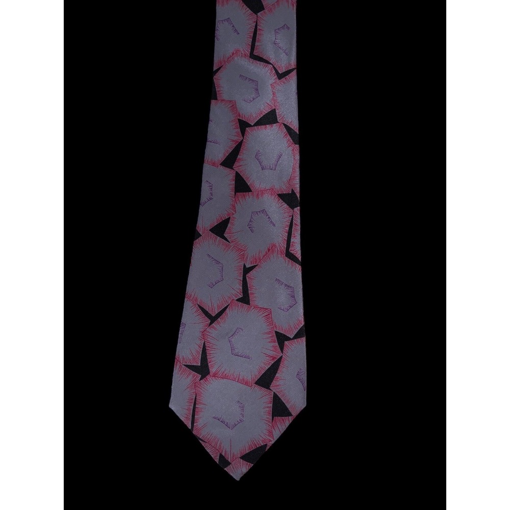 Secours Men's Neck Tie 100% Silk Made In Italy  Geometric Pattern
